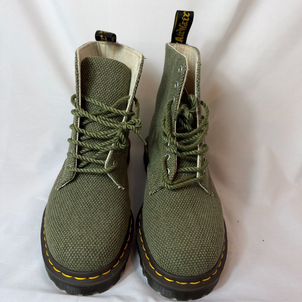 Dr. Martens Pascal 8-Eye Canvas Boots Mens Size 9 in Olive Green - Picture 4 of 7